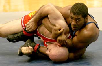 Calvin Malone battles Sam Stewart