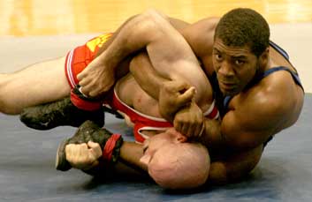 Calvin Malone battles Sam Stewart